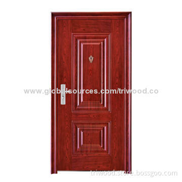 Entrance Door with Cold-rolled Steel and Wood-like Panel, Customized Orders Welcomed